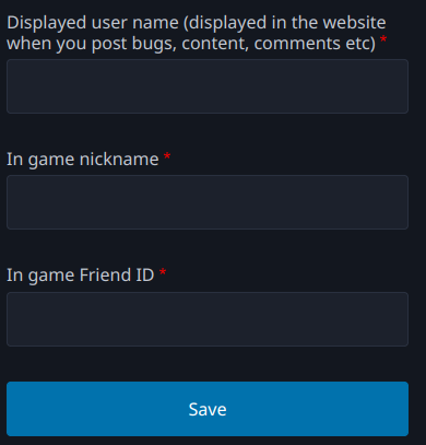 shared profile form